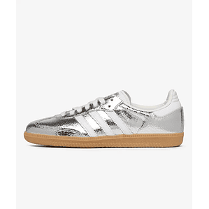 adidas Samba OG Silver Metallic Cracked Leather (Women's)