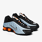 Nike Shox R4 Blue Tint Total Orange Black Metallic Silver (Women's) - Thumbnail 2