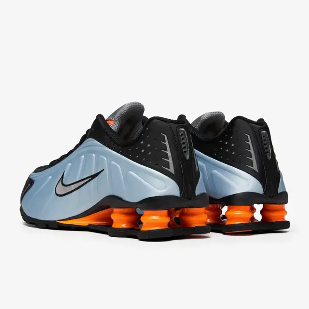 Nike Shox R4 Blue Tint Total Orange Black Metallic Silver (Women's) 4