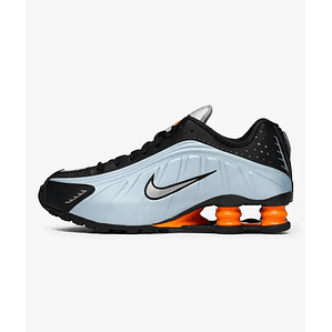 Nike Shox R4 Blue Tint Total Orange Black Metallic Silver (Women's)