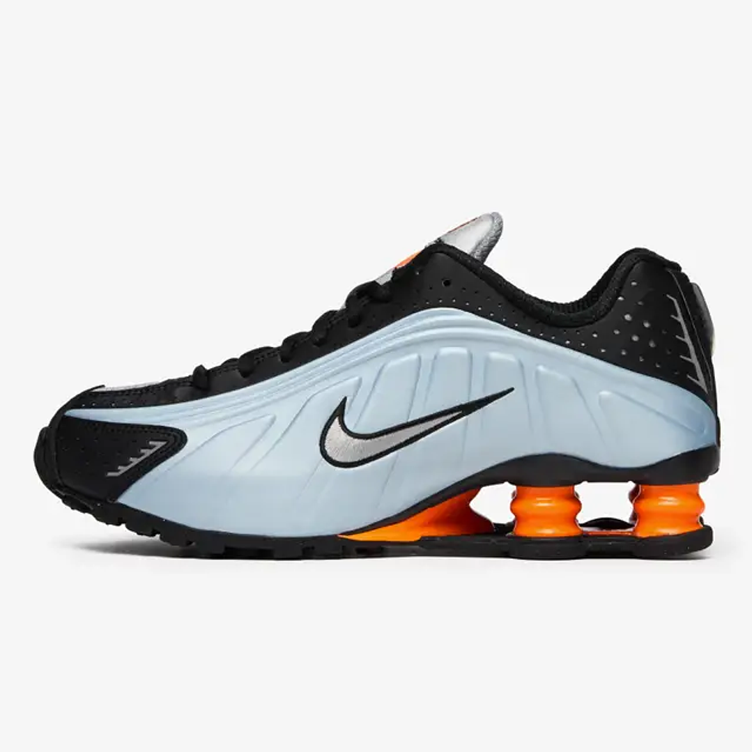 Nike Shox R4 Blue Tint Total Orange Black Metallic Silver (Women's) 1