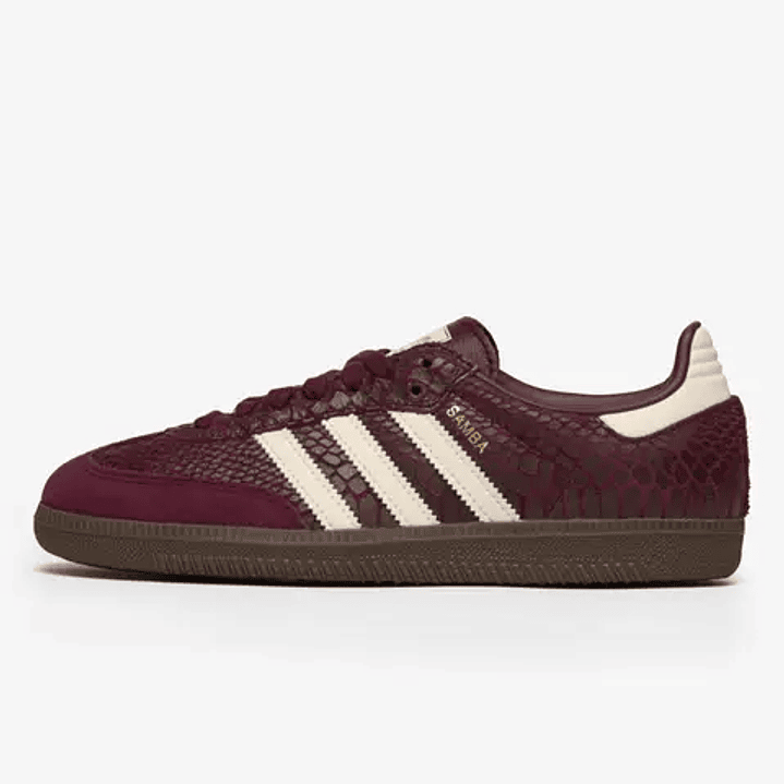 adidas Samba OG Snakeskin Maroon Cream White (Women's) 1