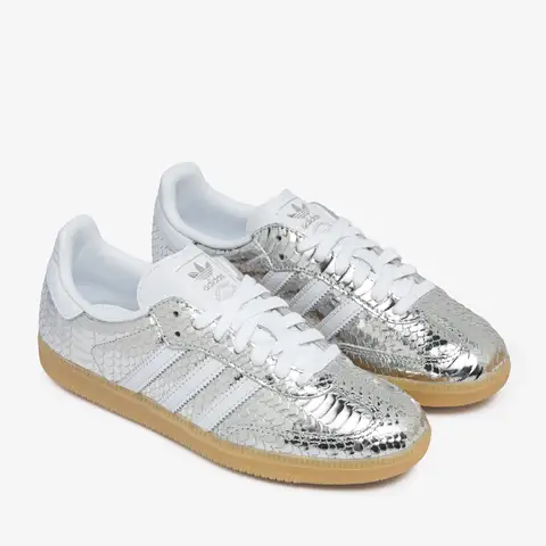 adidas Samba Patent Snakeskin Silver Metallic (Women's) 3