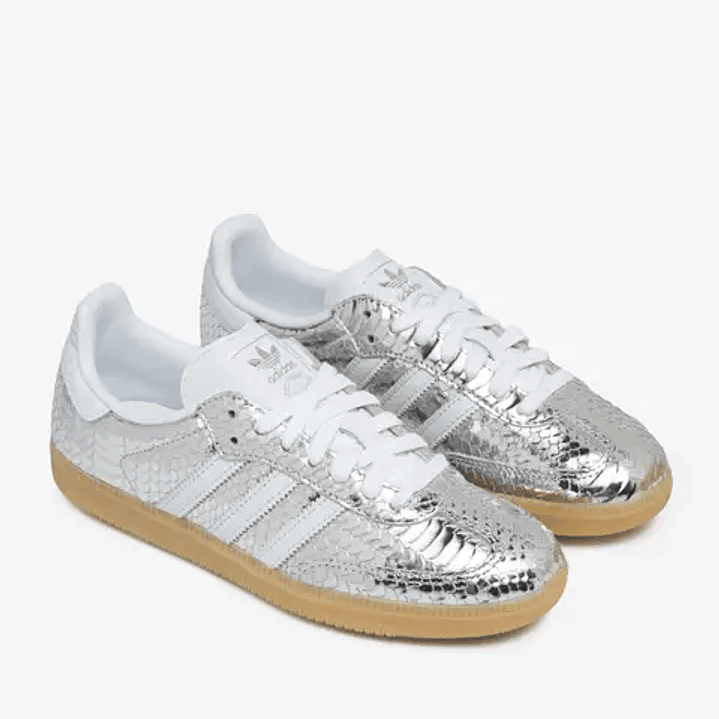 adidas Samba Patent Snakeskin Silver Metallic (Women's) 3