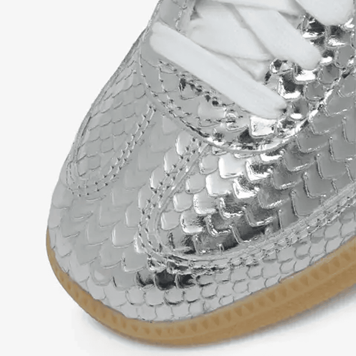 adidas Samba Patent Snakeskin Silver Metallic (Women's) 5