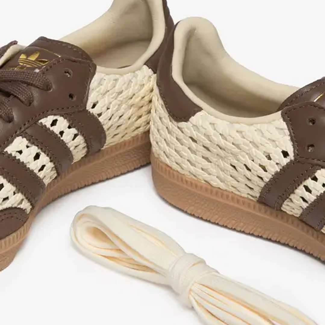adidas Samba OG Basketweave Cream White Earth Strata (Women's) 5