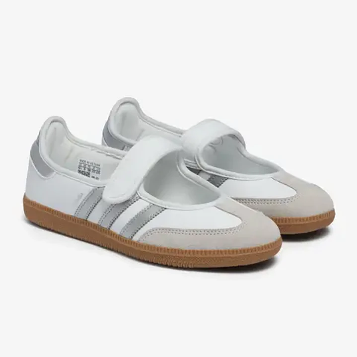adidas Samba Jane White Silver Metallic (Women's) 2