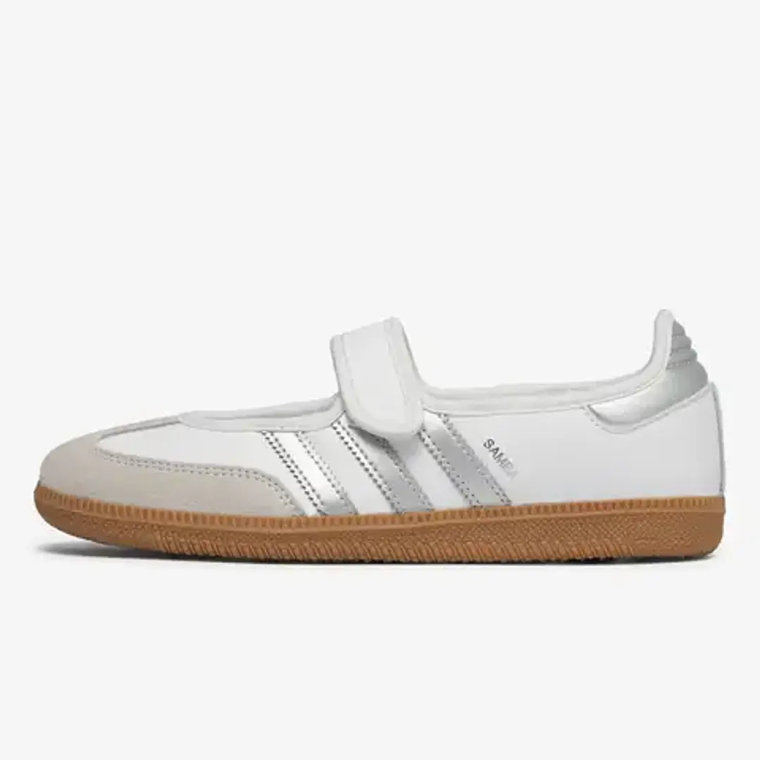 adidas Samba Jane White Silver Metallic (Women's) 1