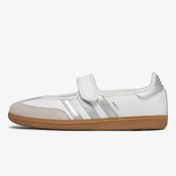 adidas Samba Jane White Silver Metallic (Women's) 1