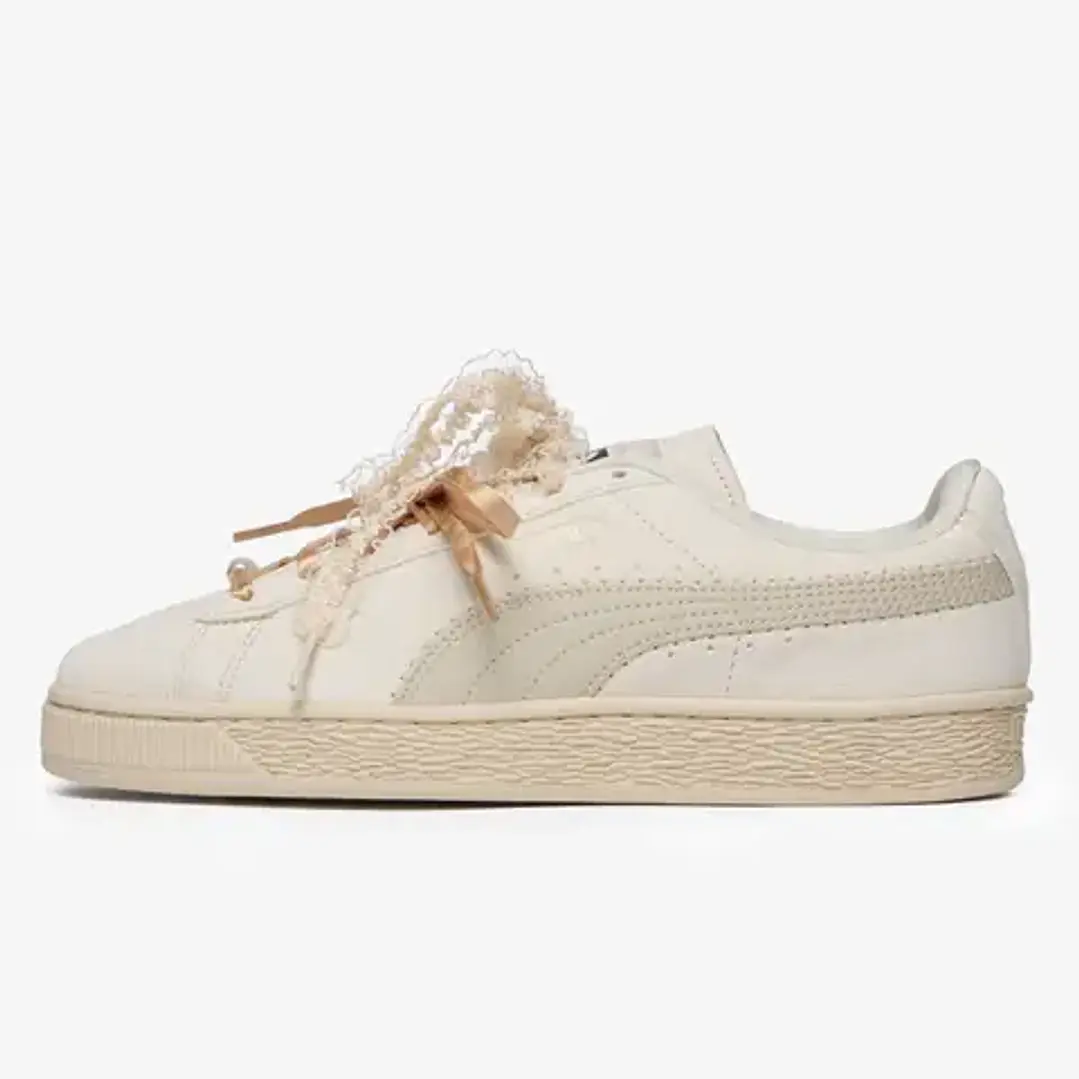 Puma Women's Suede Bloom - Frosted Ivory/Silver Fog 1