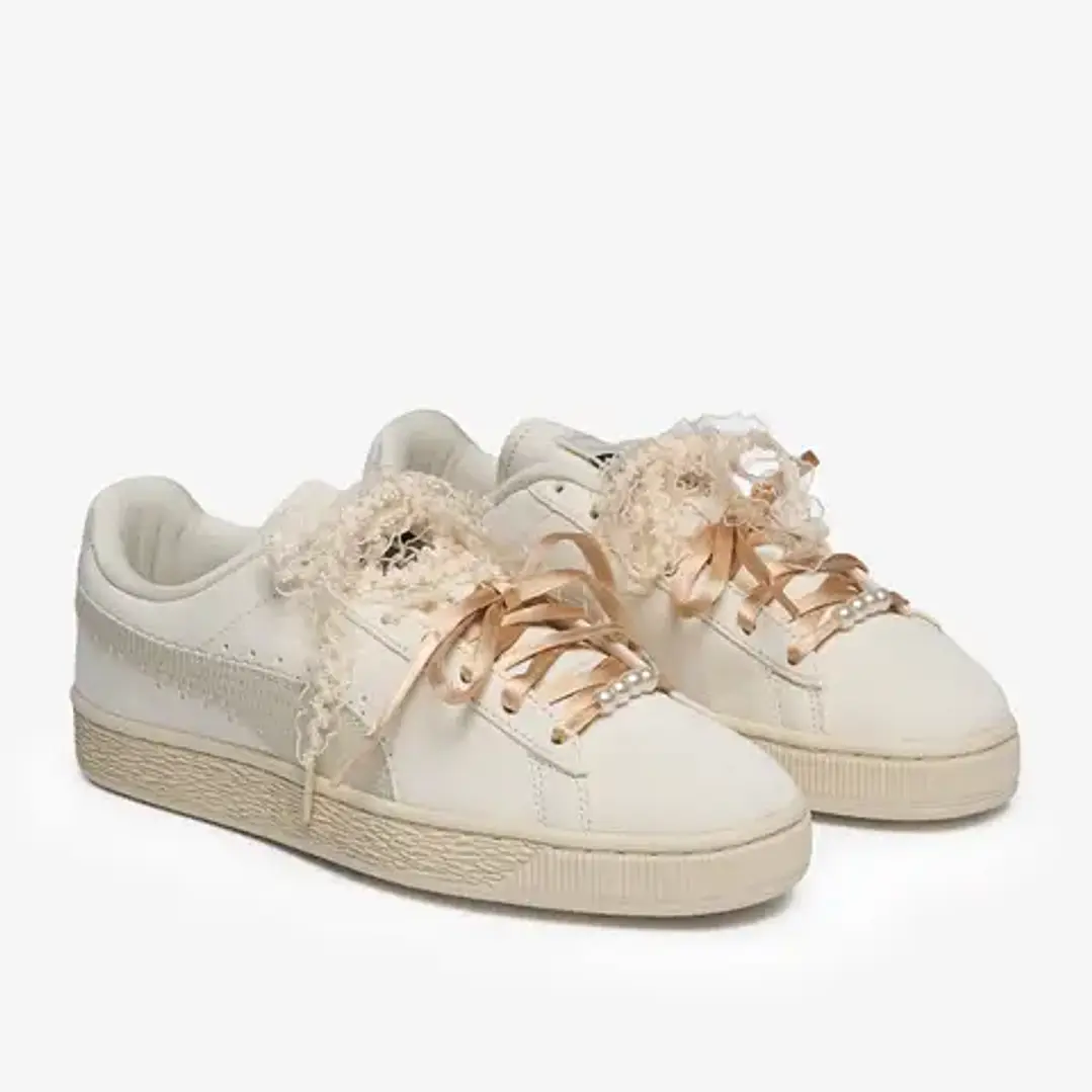 Puma Women's Suede Bloom - Frosted Ivory/Silver Fog 2
