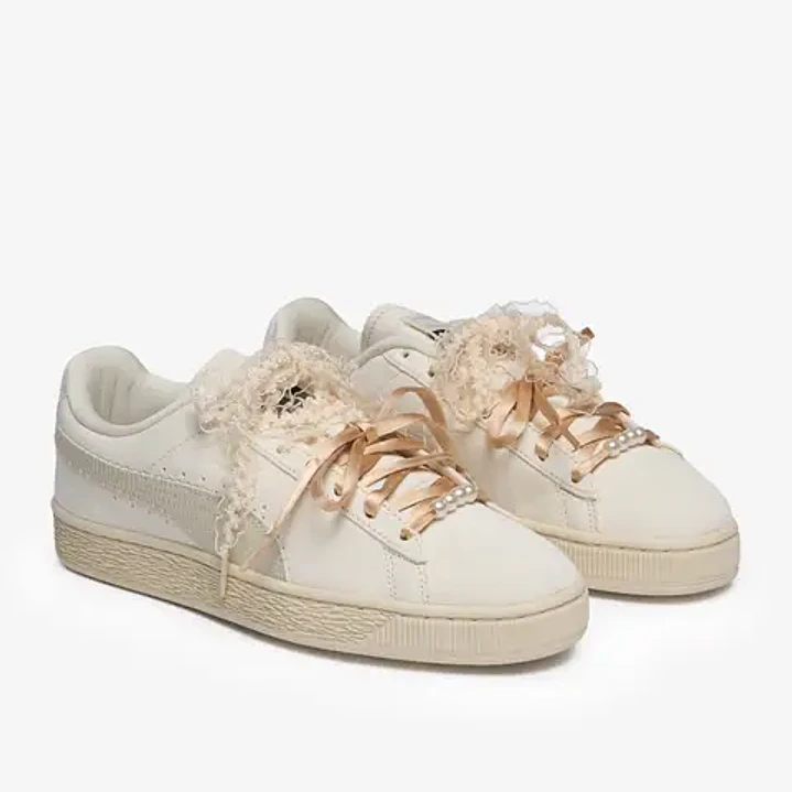 Puma Women's Suede Bloom - Frosted Ivory/Silver Fog 2