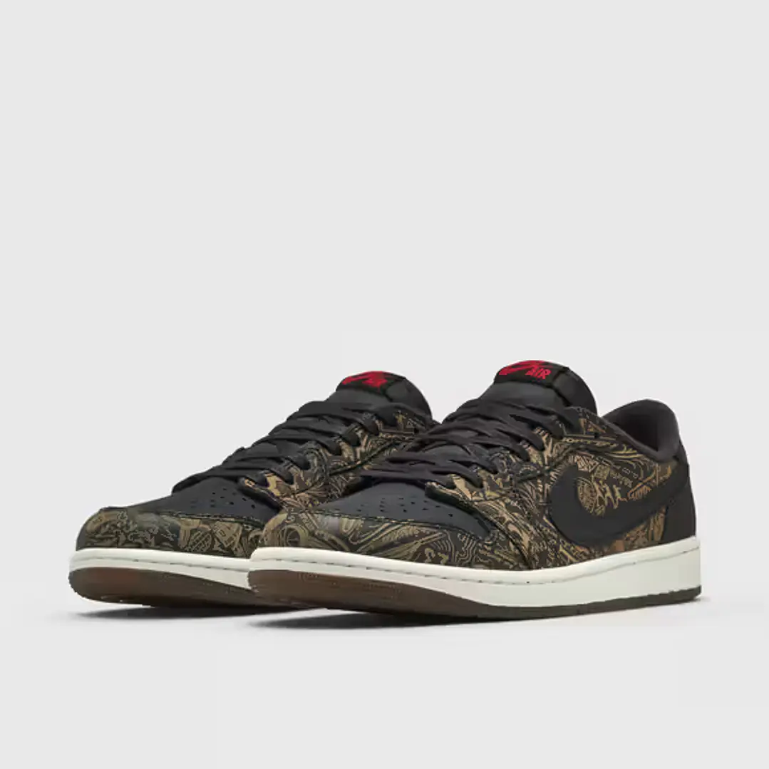 Jordan 1 Retro Low OG Laser Black University Red 4