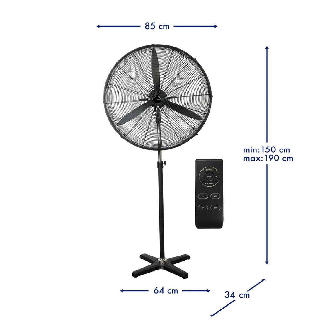Ventilador Airolite Indust. Ped/ Mural 30 C/Control Remoto (10266-002) 4