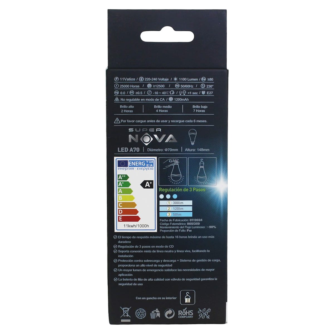 Ampolleta De Emergencia 11W Supernova Luz Fria 2