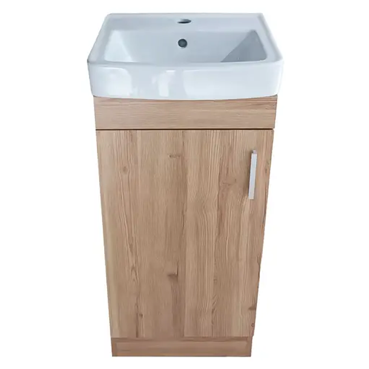 Kit Mueble Claire 40 Rustico + Cubierta Blanche 2