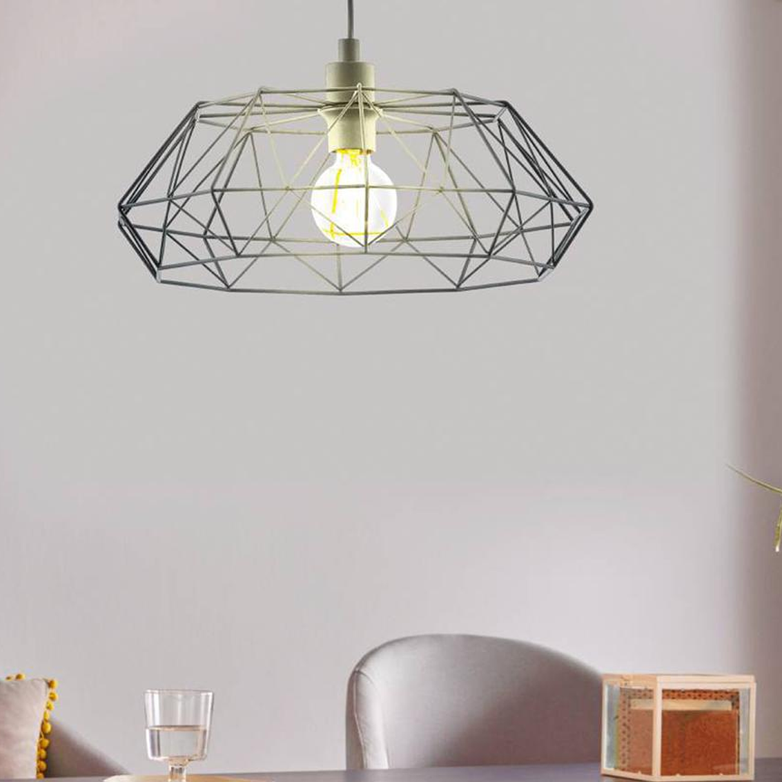 Lampara Rampside Colgante Negro Cuerda L1380 1X28W E27 1