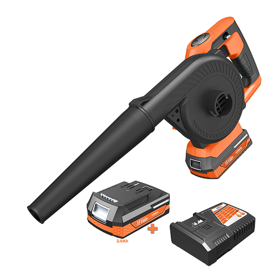 Soplador Aspirador 18V C/Bateria 2.0Ah+Cargador 1