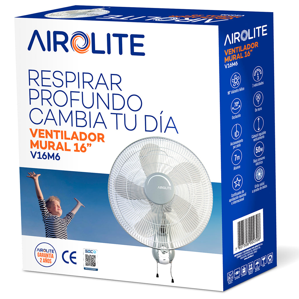 Ventilador Airolite Mural 16 Mod. V16M6 , Piola Y Botones (10260-106) 12