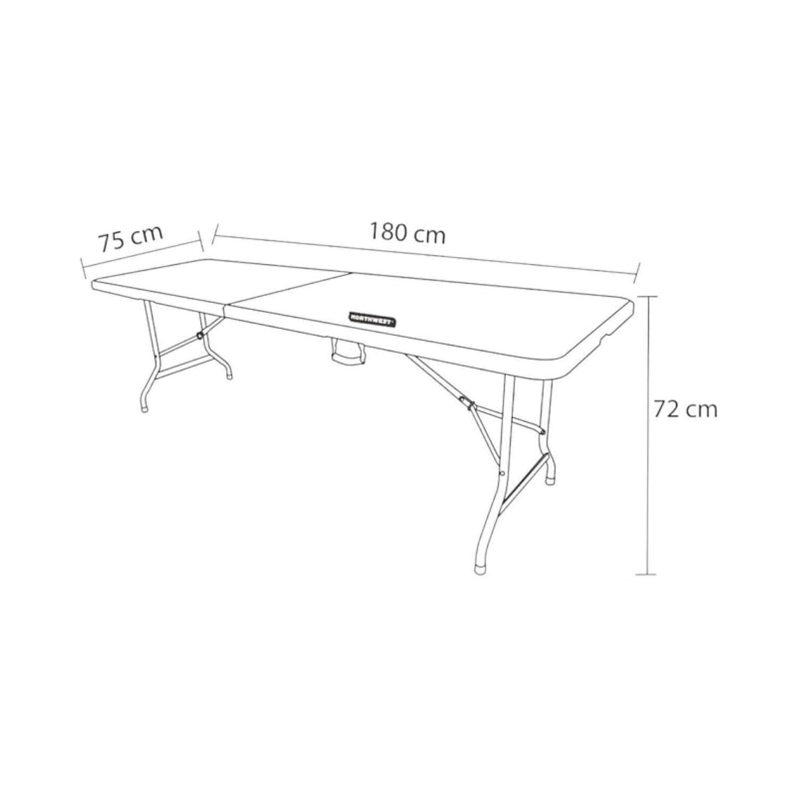 Mesa Plegable Con Diseño De Madera 180Cm Northwest 6
