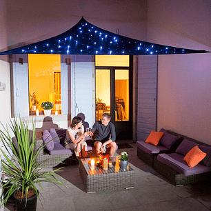 Vela Sombreadora Cielo Led Triangular Azul Noche 3.6 Xlado