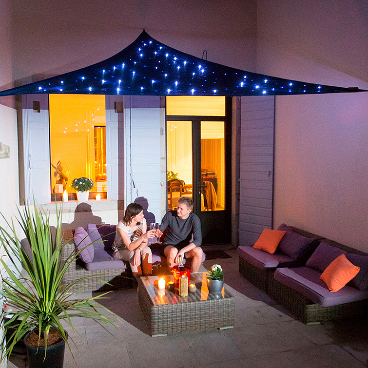 Vela Sombreadora Cielo Led Triangular Azul Noche 3.6 Xlado 2