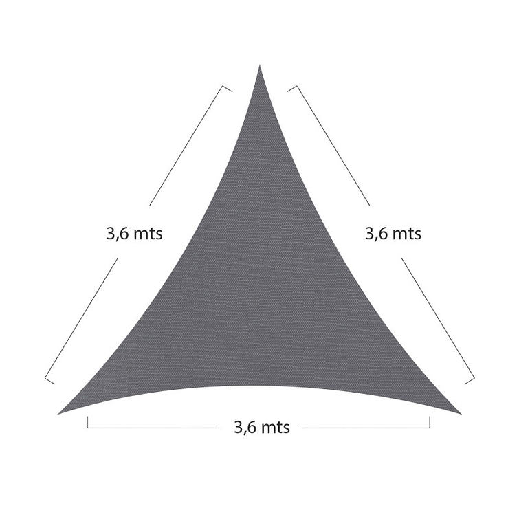 Vela Sombreadora Gris Oscuro Borde Led Triangular 3.6 Xlado 2