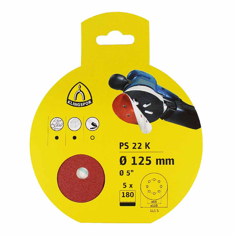 Display Discos De Lija 5 Pzs Grano # 180 1