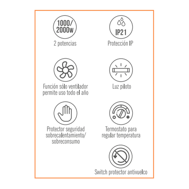 TERMOVENTILADOR 2000W HT2018 AIROLITE 6