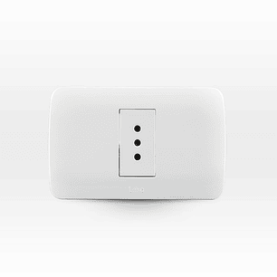 Placa Enchufe Simple 10A 250V Blanco Armado