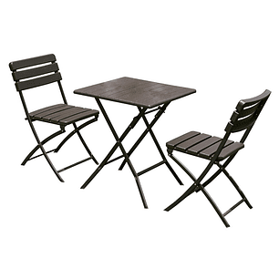 Set De 2 Sillas Y 1 Mesa Plegable Diseño De Madera Northwest