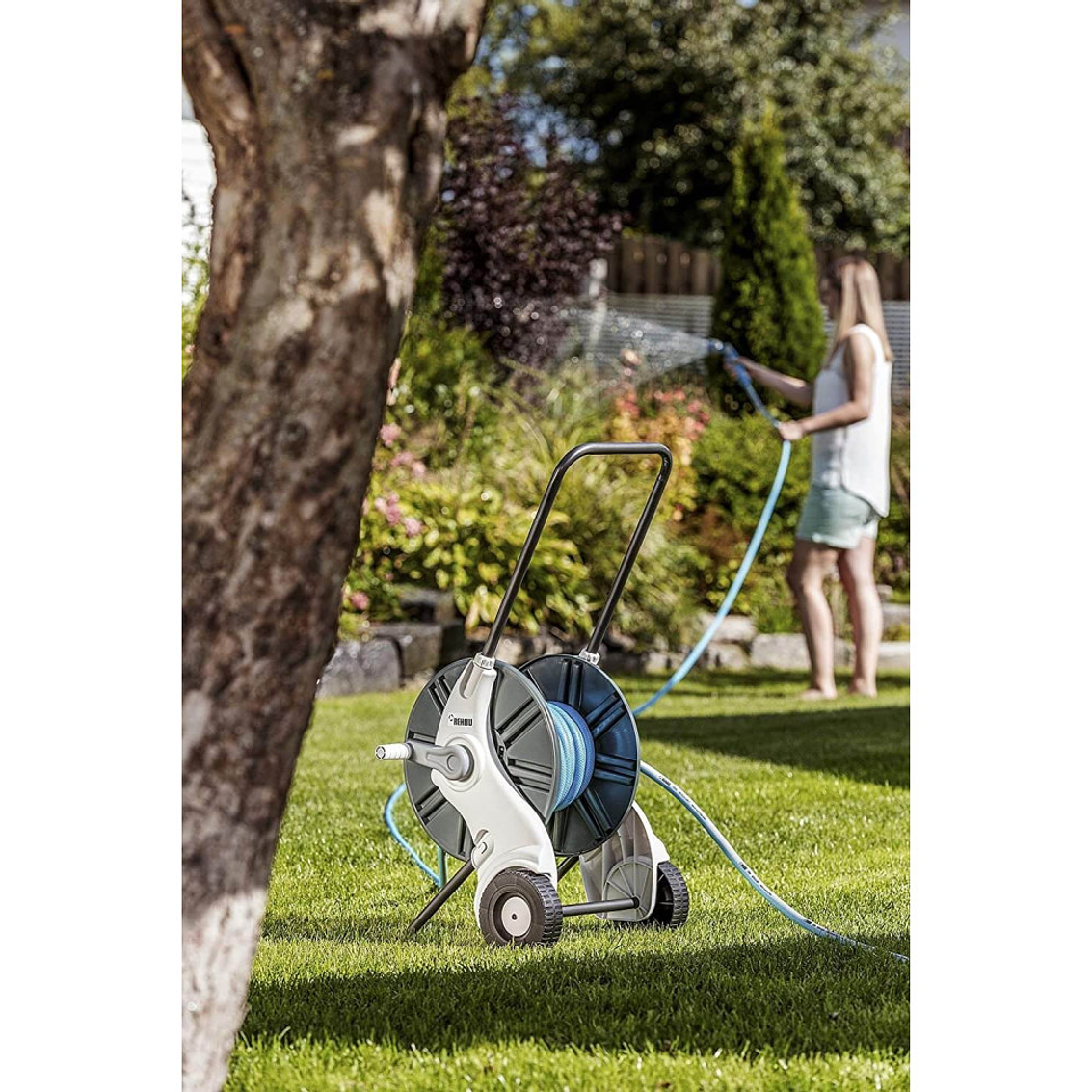 Carro Porta Manguera Plastico Portatil 3