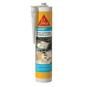 Sika Sanisil Blanco Silicona Acetica C/ Fungicida P/ Baño Y Cocina