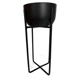 Macetero Con Pedestal M Grafito 14X36Cm