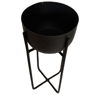 Macetero Con Pedestal M Grafito 14X36Cm
