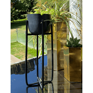 Macetero Con Pedestal S Grafito 10X30