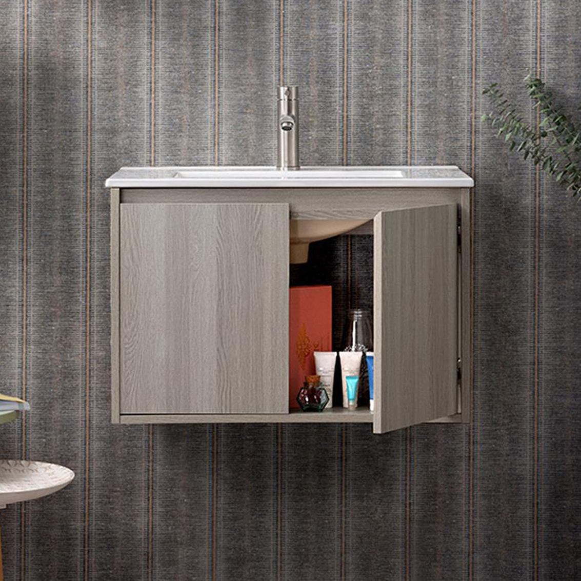 Kit Mueble Amelie Color Albayalde 60X46 + Cubierta 2