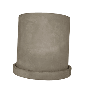 Macetero 18X18 Cilindro Cemento Con Plato