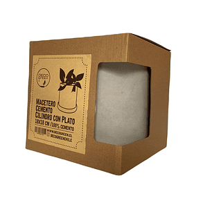 Macetero 18X18 Cilindro Cemento Con Plato
