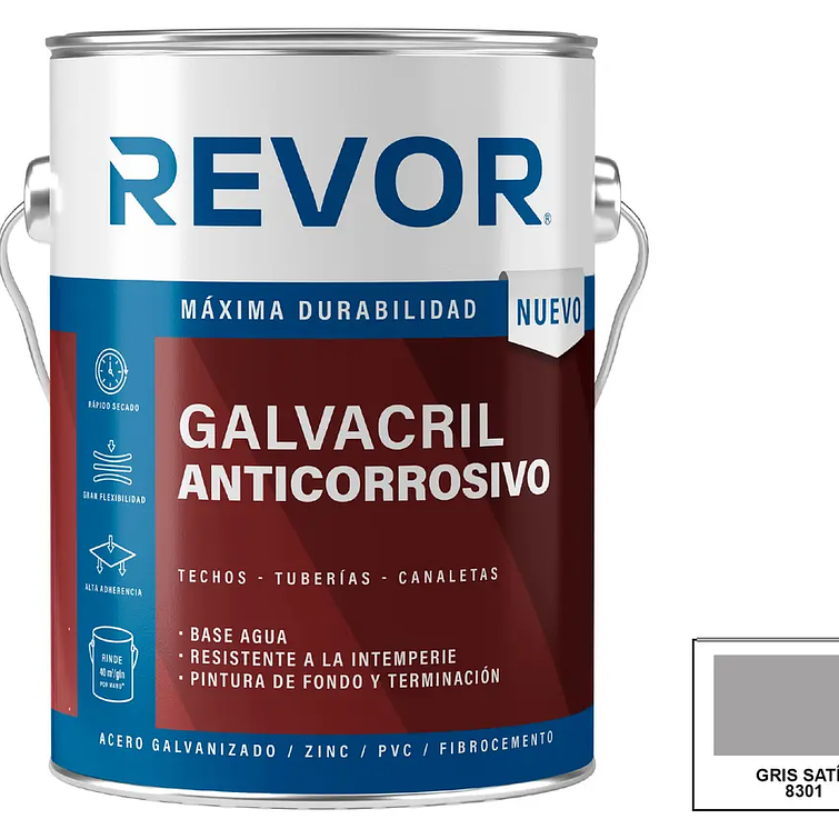Galvacril Anticorrosivo Revor Gris 1 Gl 1