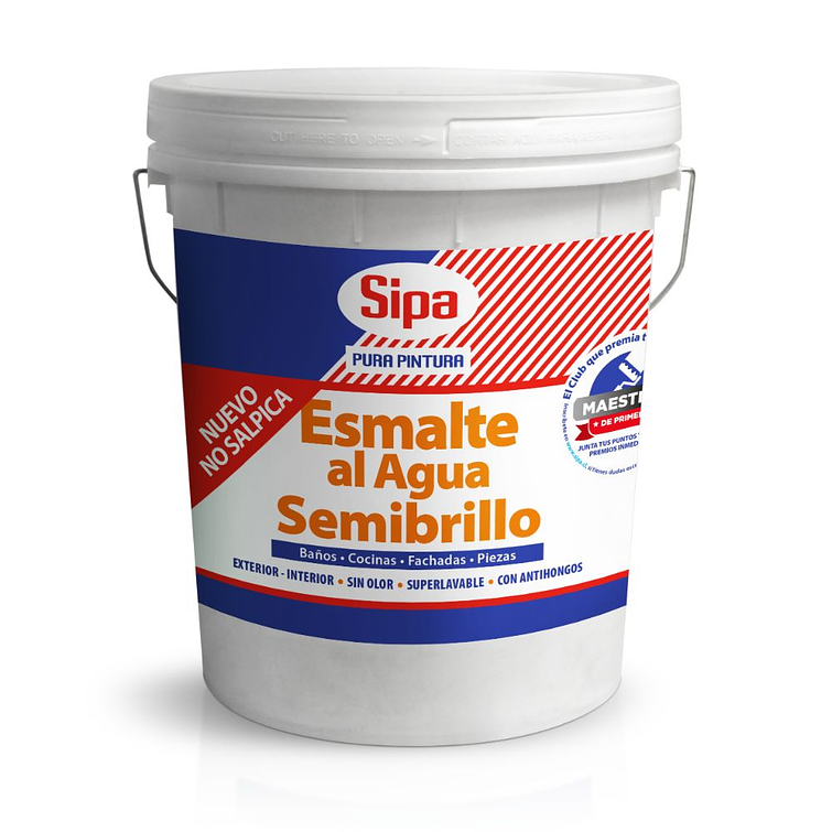 Esmalte Al Agua Sipa S/Brillo. Blanco 4Gl [Sipa] 1