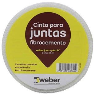 Cinta Fibra De Vidrio Juntaplac 5Cm X 45Mts