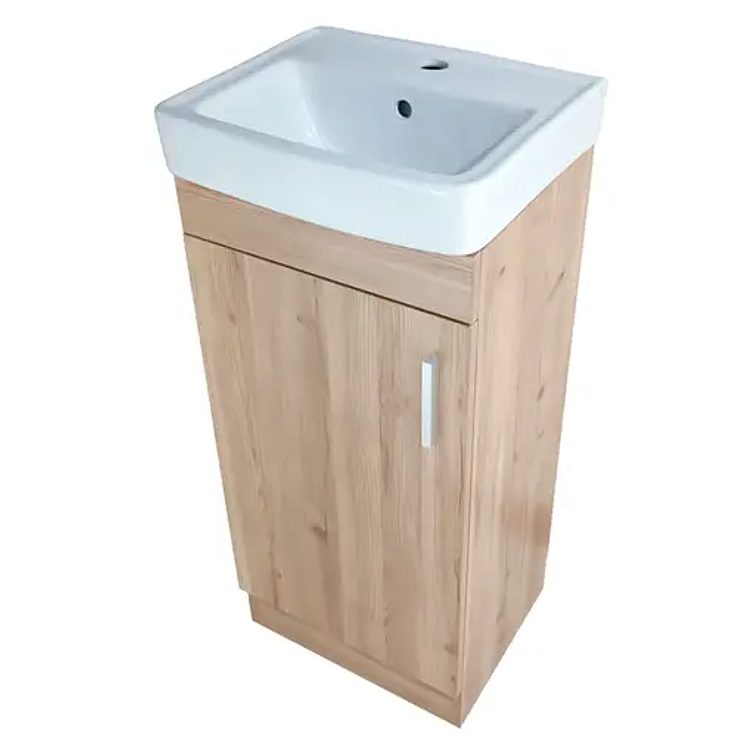 Kit Mueble Claire 40 Rustico + Cubierta Blanche 3