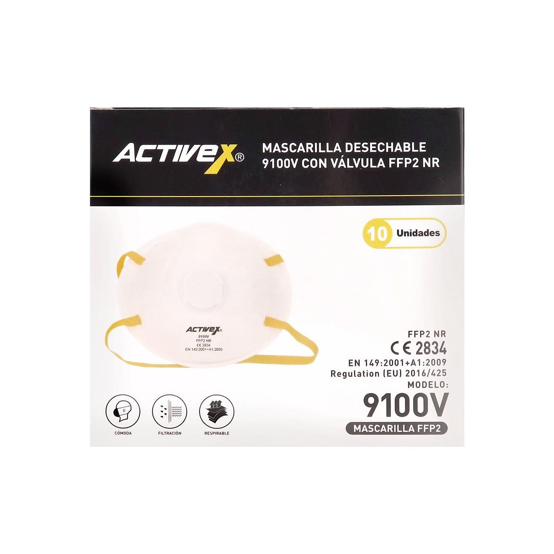 Mascarilla Activex 9100V Con Valvula Ffp2 Nr [10 Und] 3