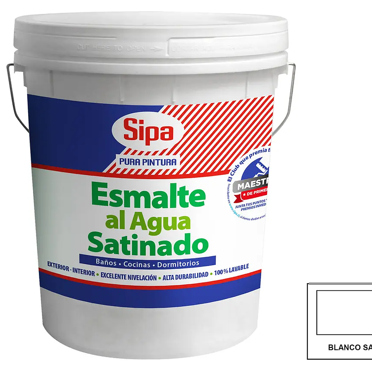 Esmalte Al Agua Sipa Satinado Blanco 4Gl [Sipa] 1