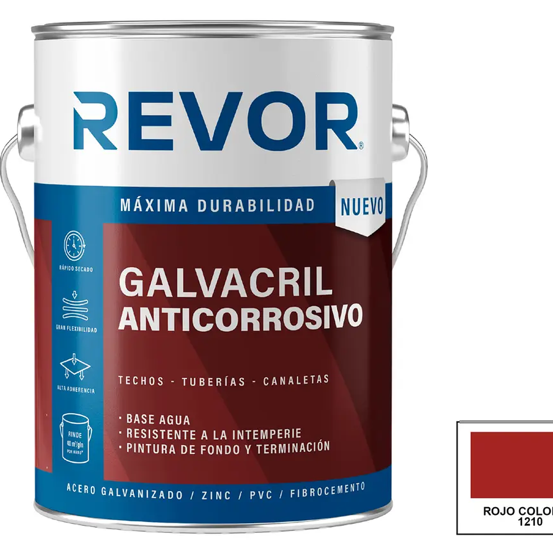 Galvacril Anticorrosivo Revor Rojo Colonial 1 Gl 1