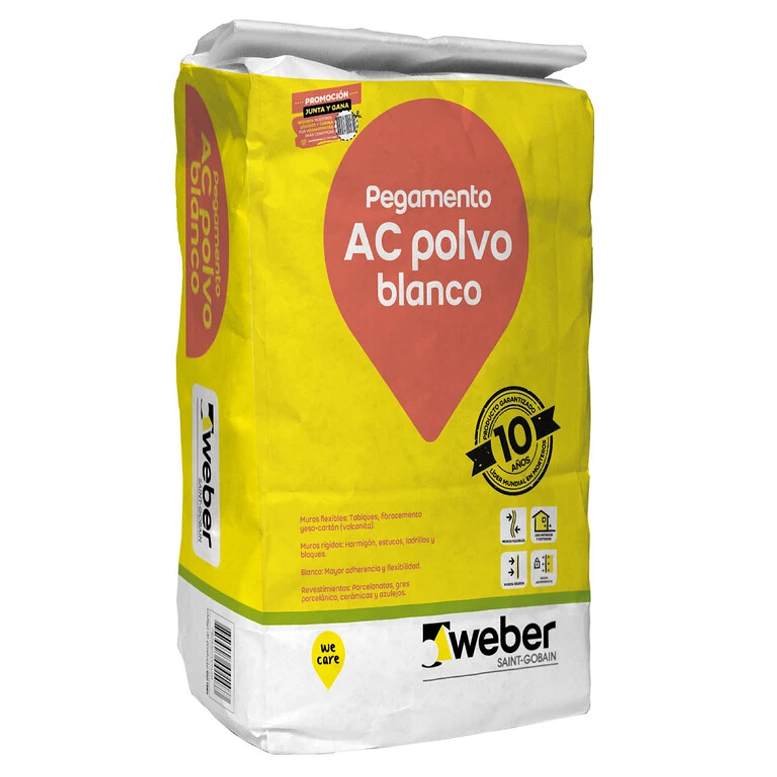 Adhesivo Weber Ac Polvo Blanco [Piscina] Saco 20 Kg 1
