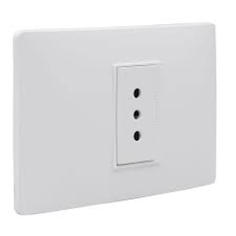 Placa Enchufe Simple 10A Blanco 1