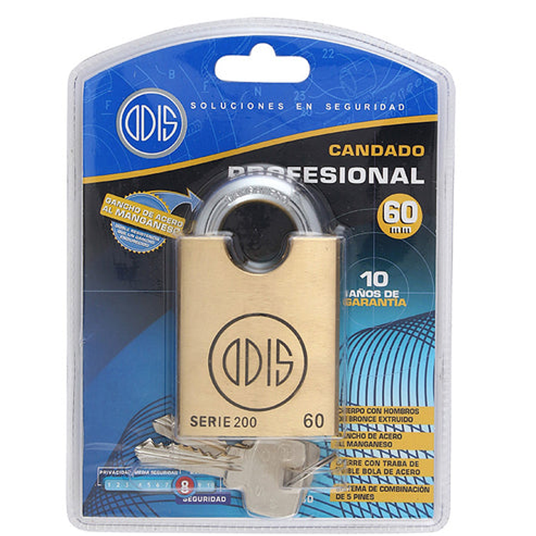 Candado Profesional Mod. 260 Bronce Forjado 60 Mm Display 6