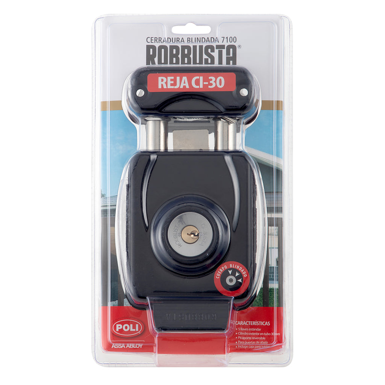 Cerr. Sobreponer Robbusta 7100 Reja C/Cj Negra 8